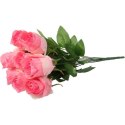 Bukiet Szlachetnych Róż w Kolorze Różowym, 45 cm - Kwiaty Sztuczne o Realistycznym Wyglądzie