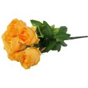 Bułkiet 9 Sztucznych Róż Wysokiej Jakości 45 cm - Kolor Żółty