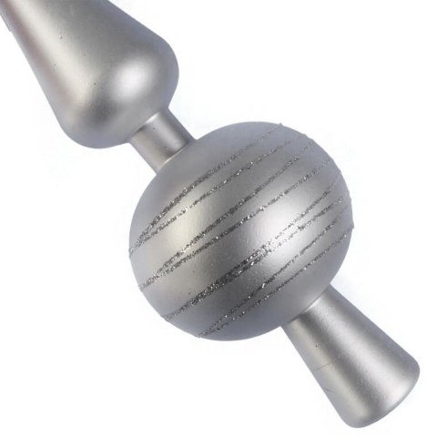 CZUBEK PLASTIKOWY NA CHOINKĘ SZPIC NA CHOINKĘ 30 CM SREBRNY