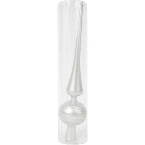 CZUBEK PLASTIKOWY NA CHOINKĘ SZPIC NA CHOINKĘ 30 CM SREBRNY