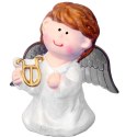 Ceramiczny Anioł z Lirą jako Dekoracja lub Element Pomnika, 9 cm