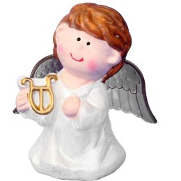 Ceramiczny Anioł z Lirą jako Dekoracja lub Element Pomnika, 9 cm