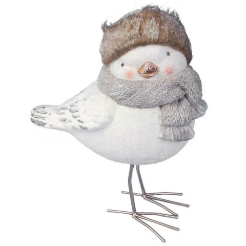 Ceramiczny Ptak na Metalowych Nogach z Brokatem - Dekoracja Świąteczna, Wysokość 47 cm