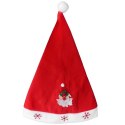 Czapka Mikołaja z Figurką, Czerwona, Wykonana z Miękkiego Materiału, Wymiary 40x28 cm