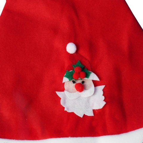 Czapka Mikołaja z Figurką, Czerwona, Wykonana z Miękkiego Materiału, Wymiary 40x28 cm