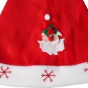 Czapka Mikołaja z Figurką, Czerwona, Wykonana z Miękkiego Materiału, Wymiary 40x28 cm
