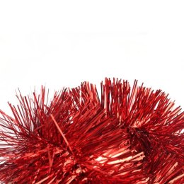 Czerwony łańcuch choinkowy Goliat, z metalizowanej folii, 10cm szerokości, 3m długości