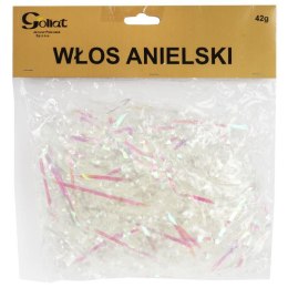 Dekoracyjny włos anielski do choinki w kolorze białym opalizującym - Lameta na Święta