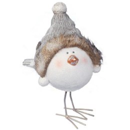 Ekskluzywna Ceramiczna Figurka Ptaka z Brokatem na Metalowych Nogach 57cm - Dekoracja Świąteczna