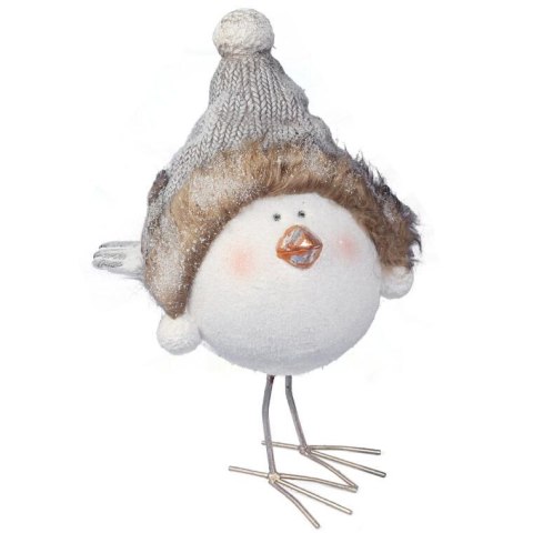 Ekskluzywna Ceramiczna Figurka Ptaka z Brokatem na Metalowych Nogach 57cm - Dekoracja Świąteczna