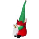 Figurka Świątecznego Skrzata z Dzwonkiem i Prezentem, 25 cm, Kolor Czerwono-Zielony