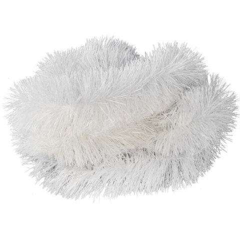 Gęsty Łańcuch Choinkowy Goliat z Białej Metalizowanej Folii 10cm x 300cm