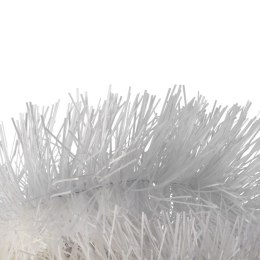 Gęsty Łańcuch Choinkowy Goliat z Białej Metalizowanej Folii 10cm x 300cm
