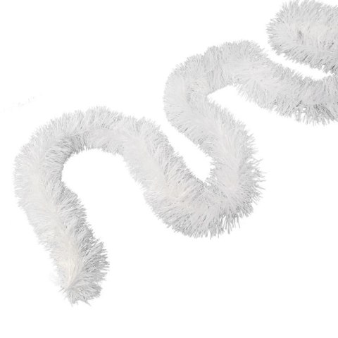 Gęsty Łańcuch Choinkowy Goliat z Białej Metalizowanej Folii 10cm x 300cm