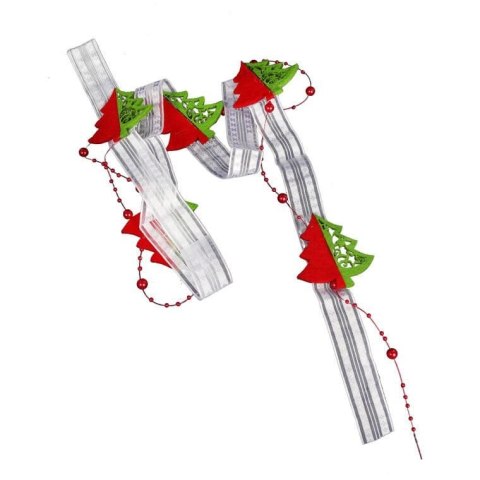 Girlanda Choinkowa z Filcu 110 cm - Dekoracja Świąteczna w Kolorach Czerwieni i Zieleni