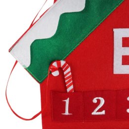 KALENDARZ ADWENTOWY DOMEK Z FILCU 60 CM - ŚWIĄTECZNA DEKORACJA Z 24 SKRYTKAMI