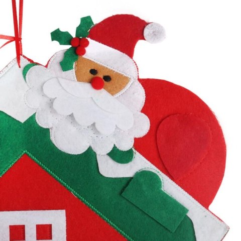 KALENDARZ ADWENTOWY DOMEK Z FILCU 60 CM - ŚWIĄTECZNA DEKORACJA Z 24 SKRYTKAMI