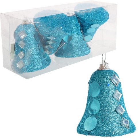 KPL.4 BOMBEK PLASTIKOWYCH DZWONY 8 CM TURKUSOWE