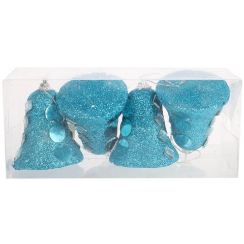 KPL.4 BOMBEK PLASTIKOWYCH DZWONY 8 CM TURKUSOWE