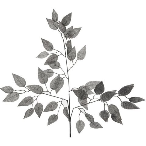 LIŚĆ GAŁĄZKA POTRÓJNA KOLOR CZARNY 60 CM