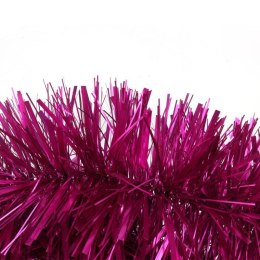 Łańcuch Choinkowy Wysokiej Jakości z Metalizowanej Folii - Fuksja, 10 cm x 3 m