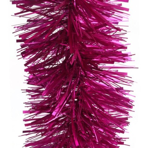 Łańcuch Choinkowy Wysokiej Jakości z Metalizowanej Folii - Fuksja, 10 cm x 3 m