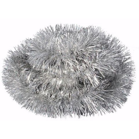 Łańcuch choinkowy fluorestencyjny srebrny fi 15 cm x 3 m