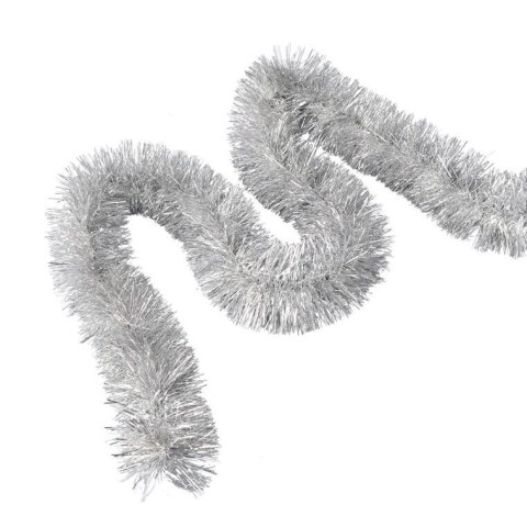 Łańcuch choinkowy fluorestencyjny srebrny fi 15 cm x 3 m