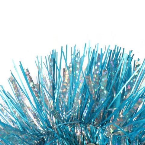 Łańcuch choinkowy metalizowany fi 7 cm w kolorze srebrno-turkusowym, mix grubości, 2 m długości