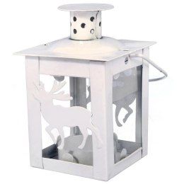 Latarenka Tealight z Metalowym Reniferem w Kolorze Białym