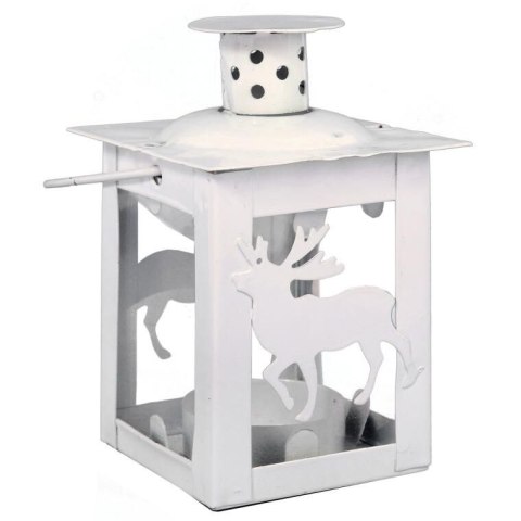 Latarenka Tealight z Metalowym Reniferem w Kolorze Białym