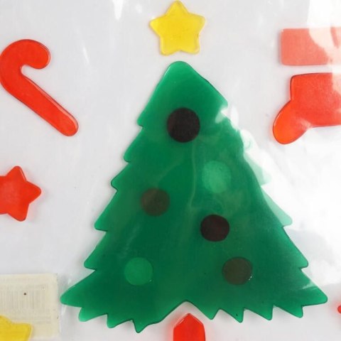 NAKLEJKI ŻELOWE SAMOPRZYLEPNE NA OKNO Z CHOINKĄ 20 CM II