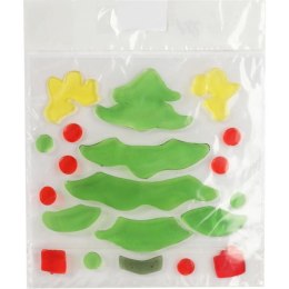 NAKLEJKI ŻELOWE SAMOPRZYLEPNE NA OKNO Z CHOINKĄ 20 CM