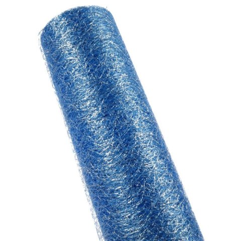 Niebieska Organza Brokatowa do Dekoracji i Kompozycji Kwiatowych 0,50 x 10 m