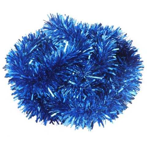 Niebieski łańcuch choinkowy Goliat z folii metalizowanej, 7cm x 2m