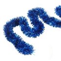 Niebieski łańcuch choinkowy Goliat z folii metalizowanej, 7cm x 2m