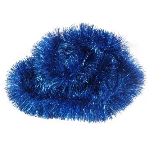 Niebieski łańcuch choinkowy Goliat z folii metalizowanej, gęstość 10 cm, długość 3 m