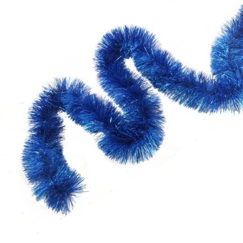 Niebieski łańcuch choinkowy Goliat z folii metalizowanej, gęstość 10 cm, długość 3 m