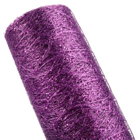 ORGANZA FIOLETOWA Z NADRUKIEM BROKATOWYM 0,50 x 10 m