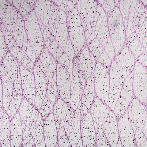 ORGANZA FIOLETOWA Z NADRUKIEM BROKATOWYM 0,50 x 10 m