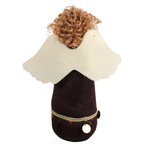 Ozdoba bożonarodzeniowa ANIOŁEK AKSAMITNY 27 cm BRĄZOWY