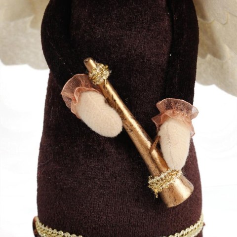 Ozdoba bożonarodzeniowa ANIOŁEK AKSAMITNY 27 cm BRĄZOWY