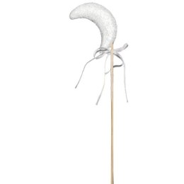 Ozdoba bożonarodzeniowa KSIĘŻYC NA PIKU 26 cm BIAŁY