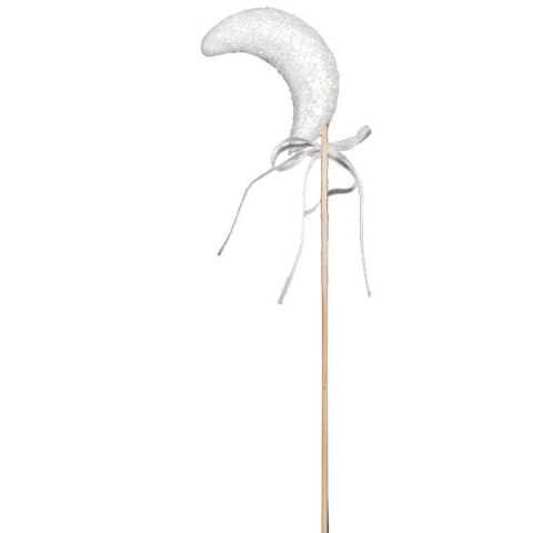 Ozdoba bożonarodzeniowa KSIĘŻYC NA PIKU 26 cm BIAŁY