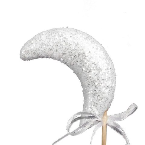 Ozdoba bożonarodzeniowa KSIĘŻYC NA PIKU 26 cm BIAŁY