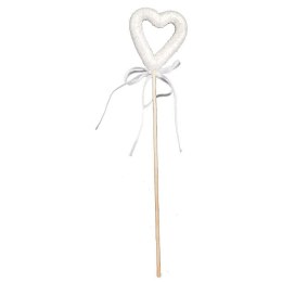 Ozdoba bożonarodzeniowa SERCE NA PIKU 26 cm BIAŁE
