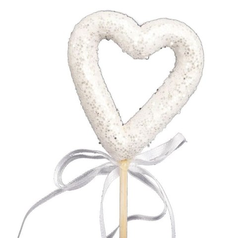 Ozdoba bożonarodzeniowa SERCE NA PIKU 26 cm BIAŁE