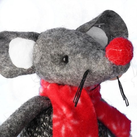 Ozdoba bożonarodzeniowa figurka MYSZKA ze zwisającymi nogami 22 cm