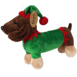 Ozdoba bożonarodzeniowa świąteczny PIESEK 30 cm brązowy