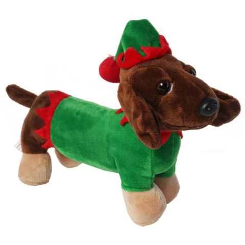 Ozdoba bożonarodzeniowa świąteczny PIESEK 30 cm brązowy